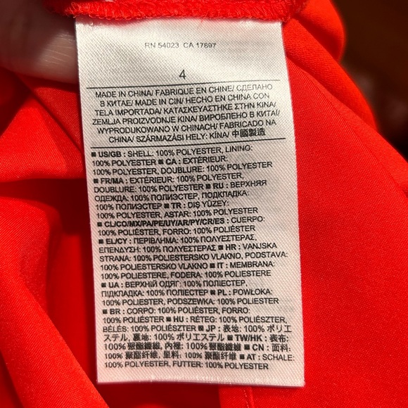 Red-Orange Banana Republic Double Strap Dress w/ Pockets.  Size 4 - Picture 7 of 7